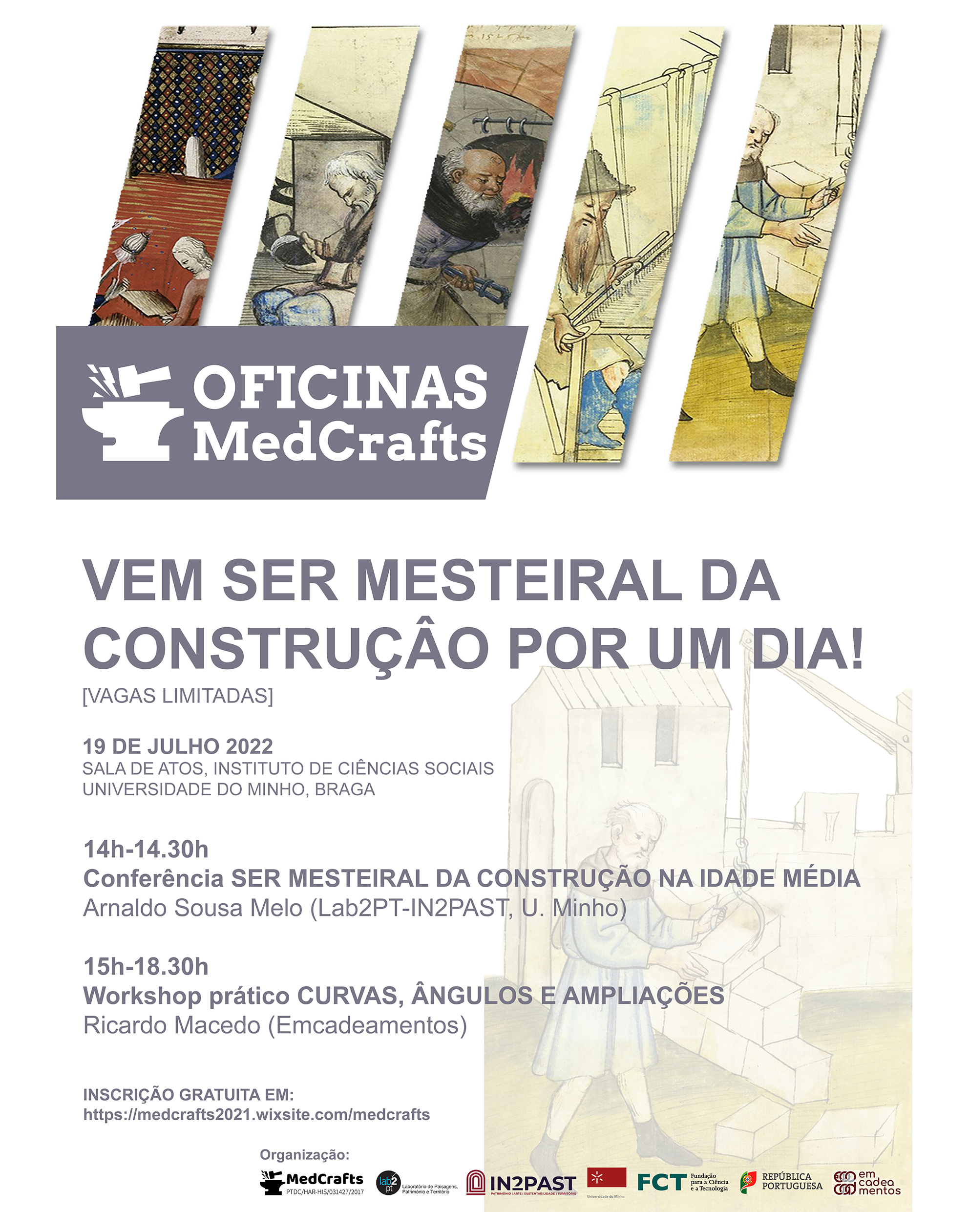 Oficinas MedCrafts - ciclo de conferências e hands-on workshops: "Ser mesteiral da construção na Idade Média" image