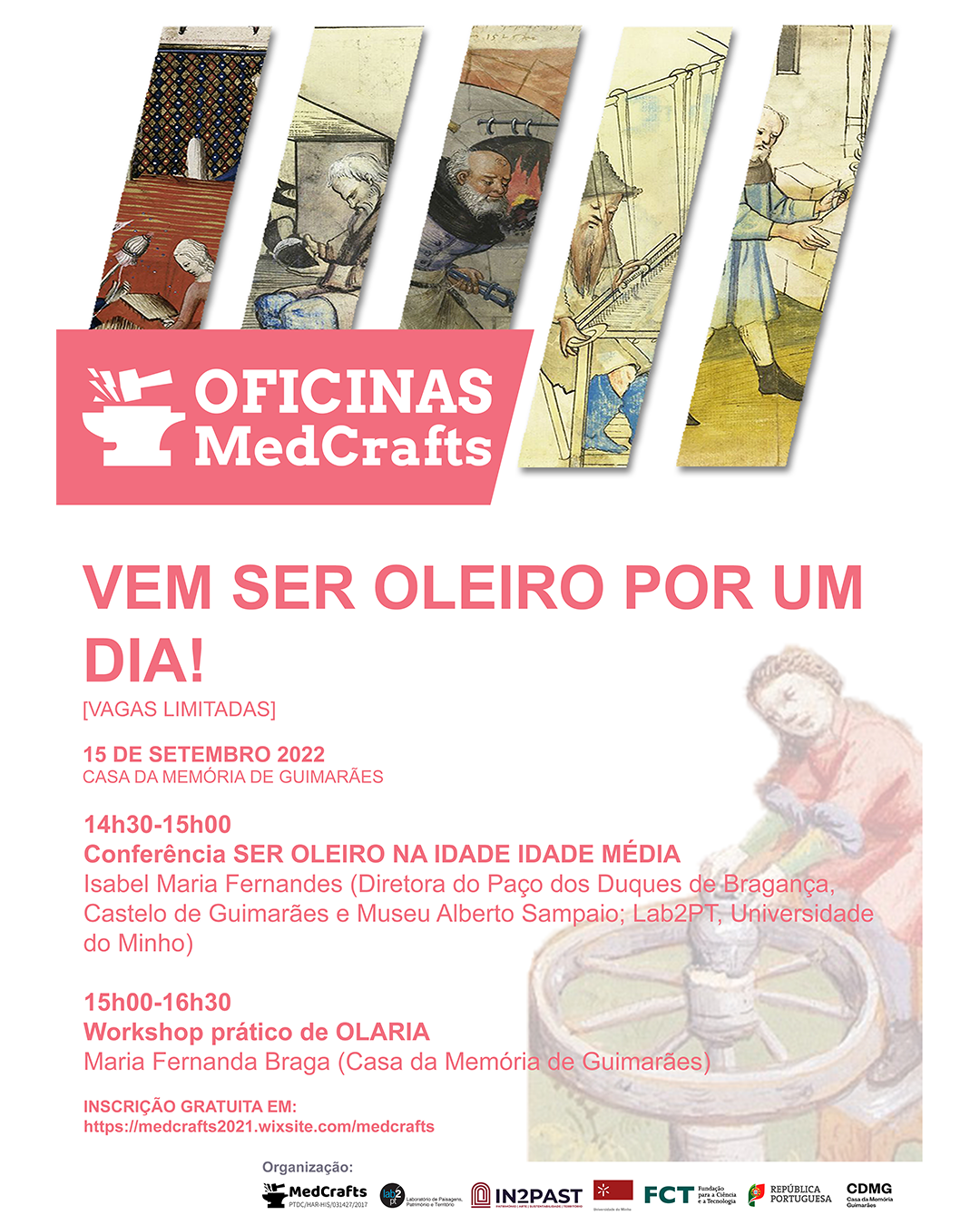 Oficinas MedCrafts - ciclo de conferências e hands-on workshops: "Ser oleiro na Idade Média" image