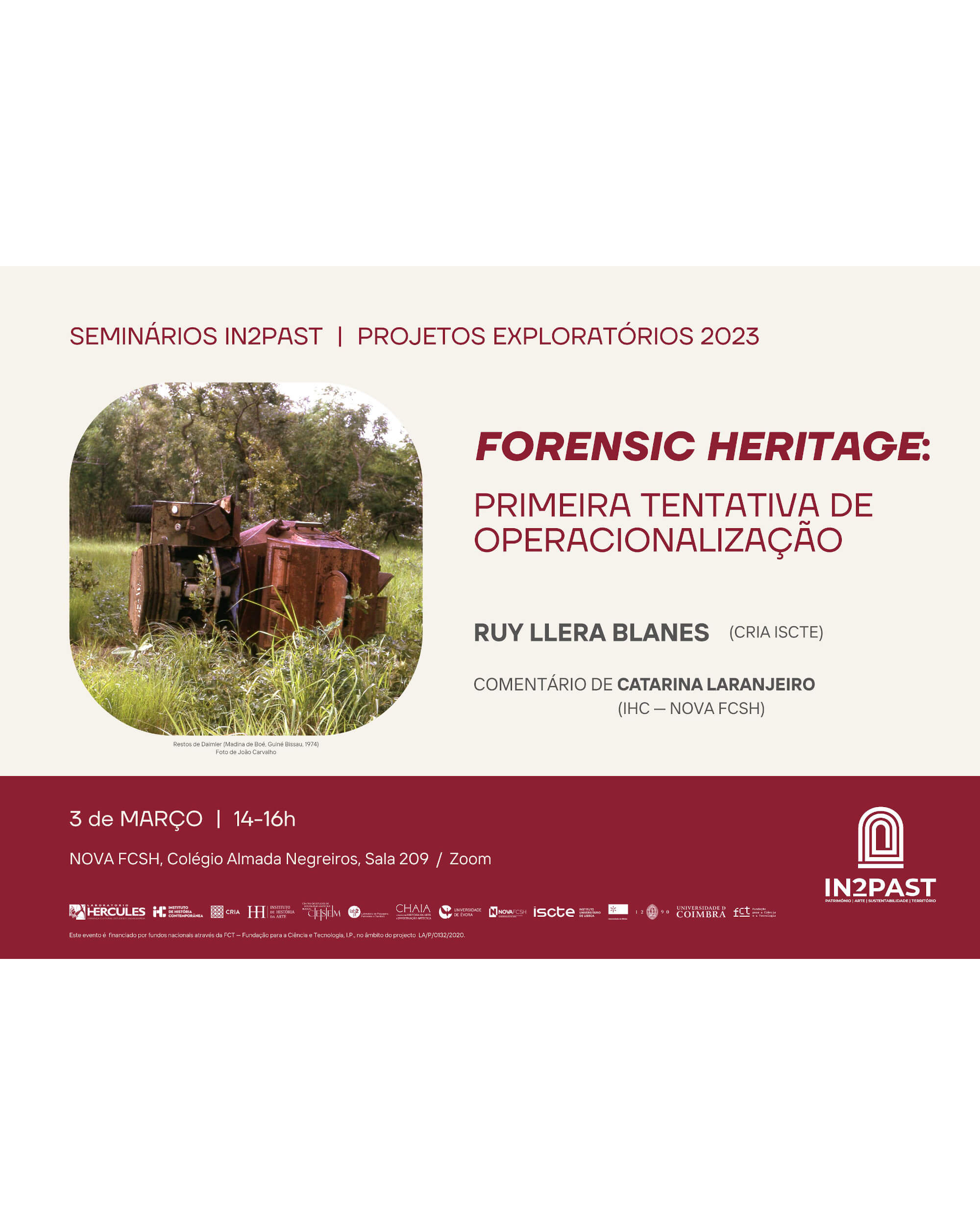 IN2PAST Seminar "Forensic Heritage: Primeira Tentativa de Operacionalização" image