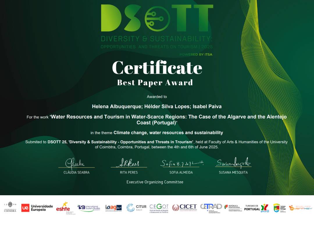 Hélder Lopes receives the Best Scientific Communication Award in co-authorship | DSOTT 2025 Conference image