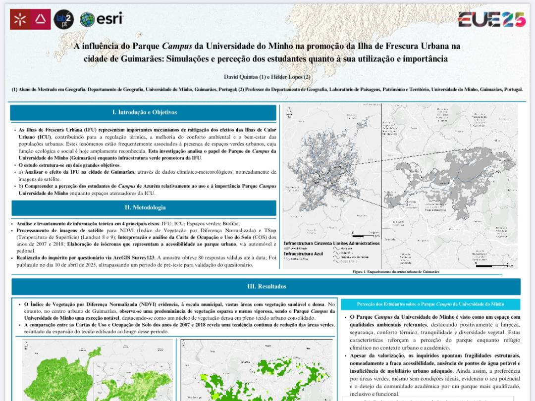 Best Poster Award EUE ESRI 2025 | David Quintas and Hélder Lopes image